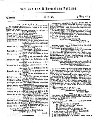 Allgemeine Zeitung Sonntag 8. August 1813