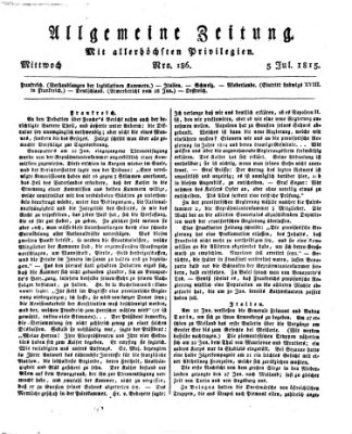 Allgemeine Zeitung Mittwoch 5. Juli 1815