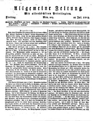 Allgemeine Zeitung Freitag 28. Juli 1815