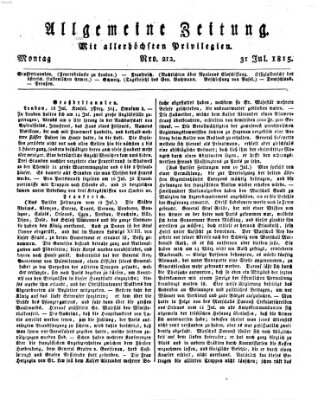 Allgemeine Zeitung Montag 31. Juli 1815