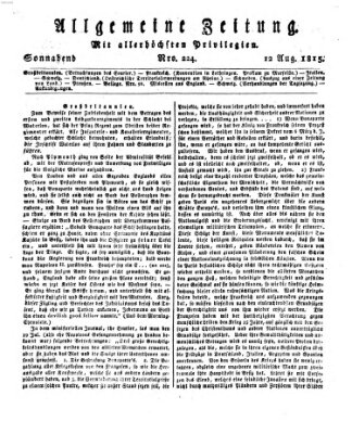 Allgemeine Zeitung Samstag 12. August 1815