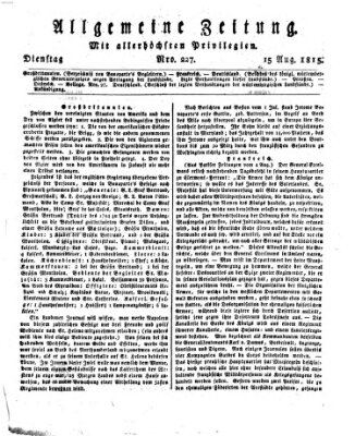 Allgemeine Zeitung Dienstag 15. August 1815