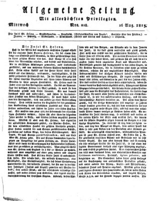 Allgemeine Zeitung Mittwoch 16. August 1815