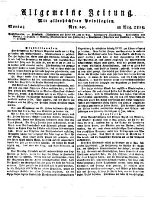 Allgemeine Zeitung Montag 28. August 1815