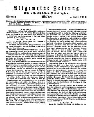 Allgemeine Zeitung Montag 4. September 1815