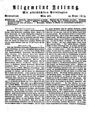 Allgemeine Zeitung Samstag 23. September 1815