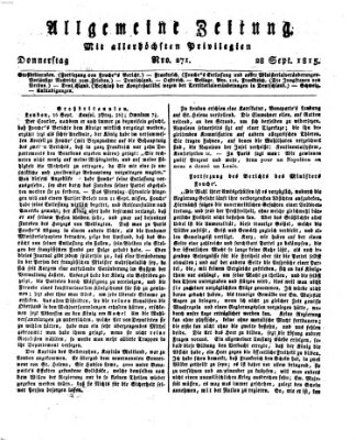 Allgemeine Zeitung Donnerstag 28. September 1815