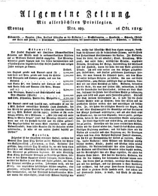 Allgemeine Zeitung Montag 16. Oktober 1815