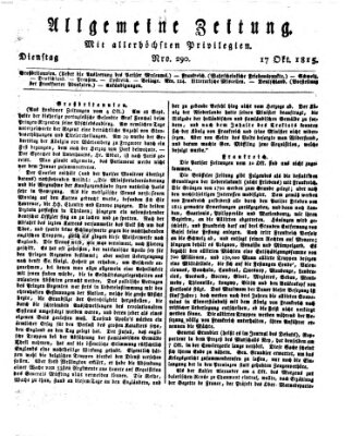 Allgemeine Zeitung Dienstag 17. Oktober 1815