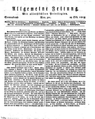 Allgemeine Zeitung Samstag 28. Oktober 1815