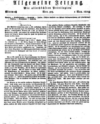 Allgemeine Zeitung Mittwoch 1. November 1815