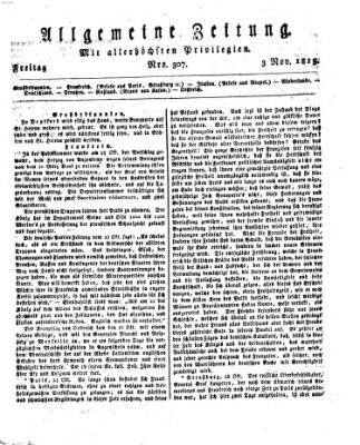 Allgemeine Zeitung Freitag 3. November 1815