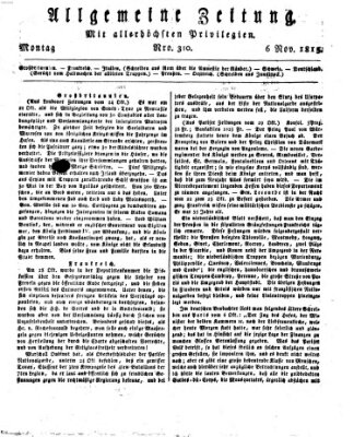 Allgemeine Zeitung Montag 6. November 1815