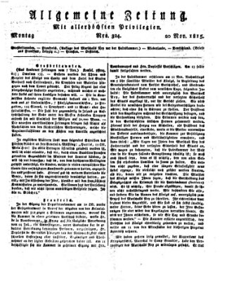 Allgemeine Zeitung Montag 20. November 1815