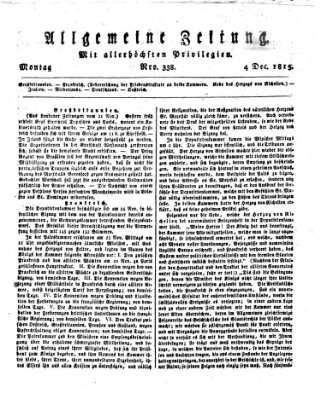 Allgemeine Zeitung Montag 4. Dezember 1815