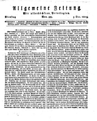 Allgemeine Zeitung Dienstag 5. Dezember 1815