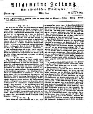 Allgemeine Zeitung Sonntag 10. Dezember 1815