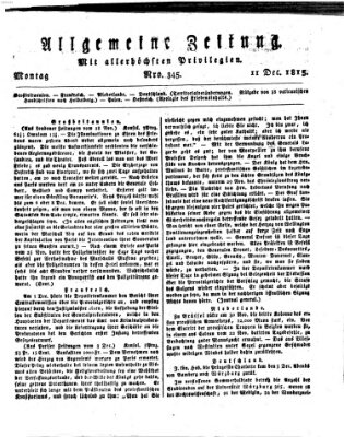 Allgemeine Zeitung Montag 11. Dezember 1815