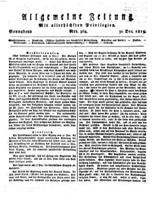 Allgemeine Zeitung Samstag 30. Dezember 1815