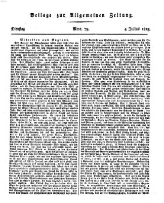 Allgemeine Zeitung Dienstag 4. Juli 1815