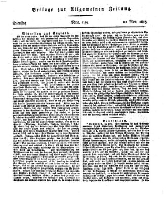 Allgemeine Zeitung Dienstag 21. November 1815