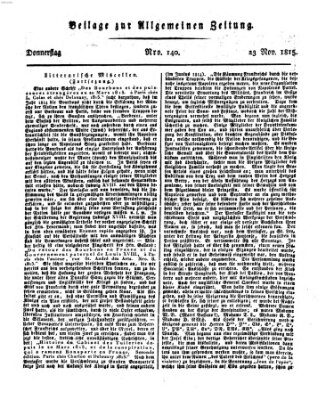 Allgemeine Zeitung Donnerstag 23. November 1815