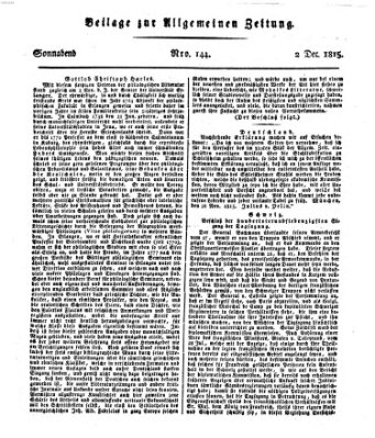 Allgemeine Zeitung Samstag 2. Dezember 1815