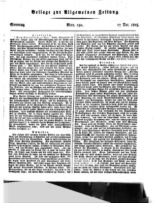 Allgemeine Zeitung Sonntag 17. Dezember 1815