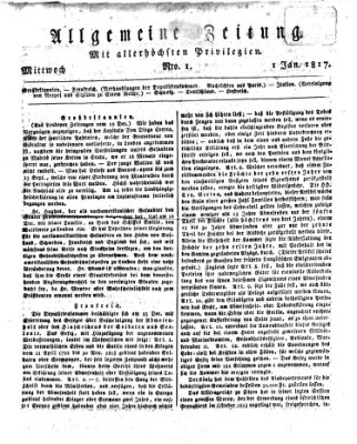 Allgemeine Zeitung Mittwoch 1. Januar 1817