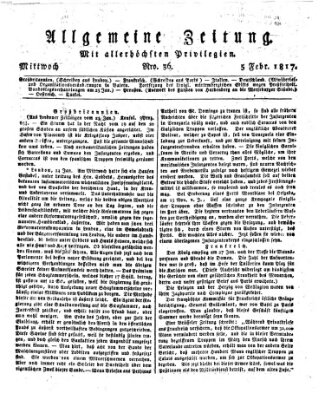 Allgemeine Zeitung Mittwoch 5. Februar 1817