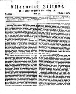 Allgemeine Zeitung Freitag 7. Februar 1817