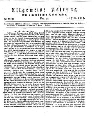 Allgemeine Zeitung Sonntag 23. Februar 1817