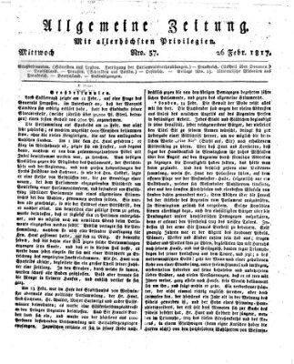 Allgemeine Zeitung Mittwoch 26. Februar 1817