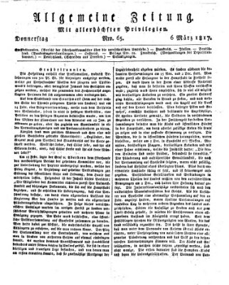 Allgemeine Zeitung Donnerstag 6. März 1817