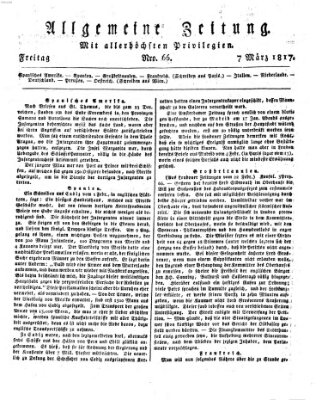 Allgemeine Zeitung Freitag 7. März 1817