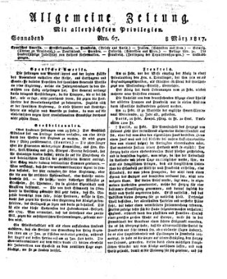 Allgemeine Zeitung Samstag 8. März 1817