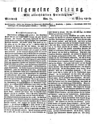 Allgemeine Zeitung Mittwoch 12. März 1817