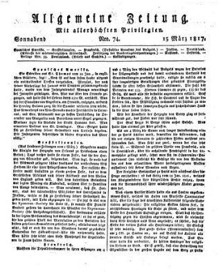 Allgemeine Zeitung Samstag 15. März 1817