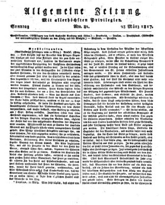 Allgemeine Zeitung Sonntag 23. März 1817