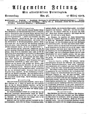 Allgemeine Zeitung Donnerstag 27. März 1817