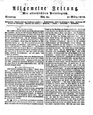 Allgemeine Zeitung Sonntag 30. März 1817