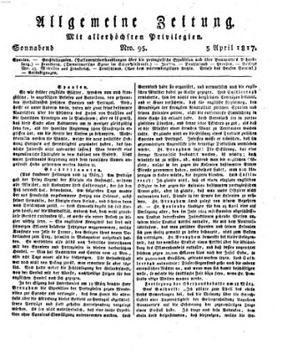 Allgemeine Zeitung Samstag 5. April 1817