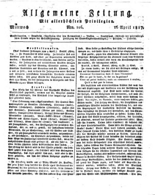 Allgemeine Zeitung Mittwoch 16. April 1817