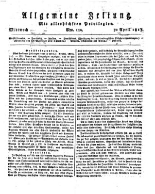 Allgemeine Zeitung Mittwoch 30. April 1817