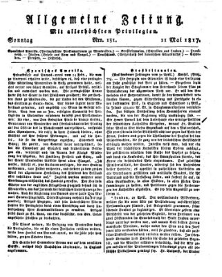 Allgemeine Zeitung Sonntag 11. Mai 1817