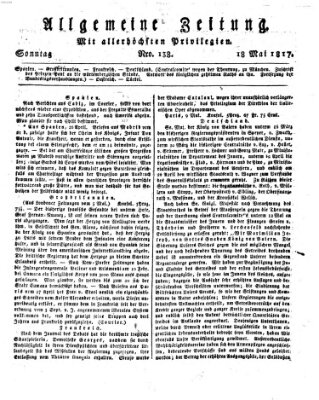 Allgemeine Zeitung Sonntag 18. Mai 1817