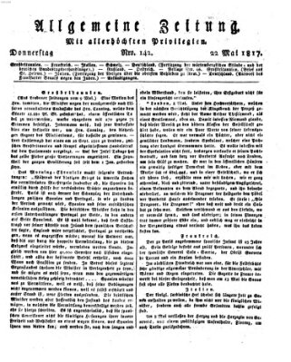 Allgemeine Zeitung Donnerstag 22. Mai 1817