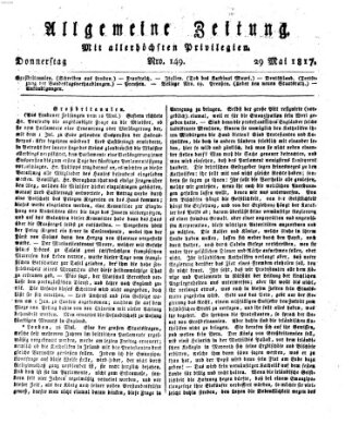 Allgemeine Zeitung Donnerstag 29. Mai 1817