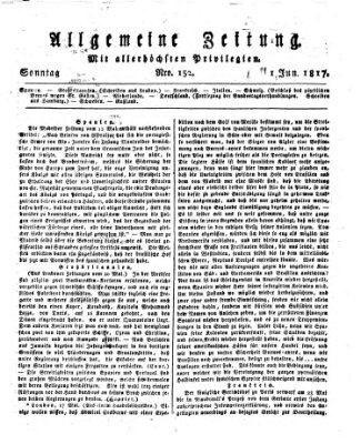 Allgemeine Zeitung Sonntag 1. Juni 1817