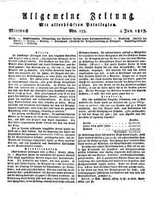 Allgemeine Zeitung Mittwoch 4. Juni 1817